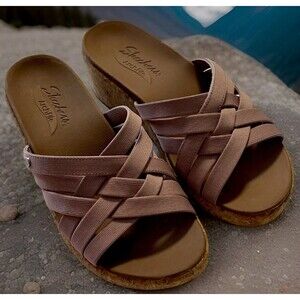 Skechers Women's Arch Fit Beverlee Comfort Wedge Sandals Rose Size: 8.5 119258